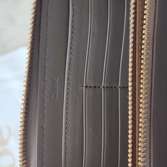 Calfskin Marcie Long Zip Around Wallet Cashmere Grey - Picture 5 of 10